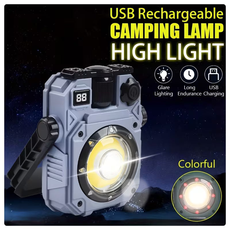 Portable Solar LED Camping Light & Magnetic Flashlight