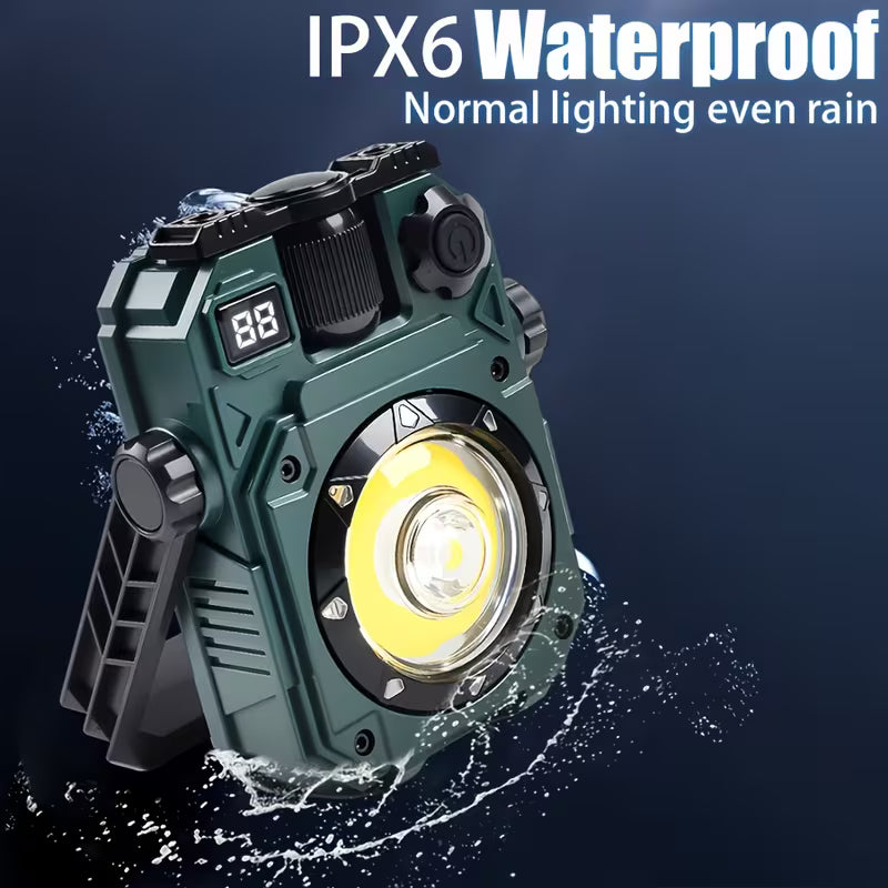 Portable Solar LED Camping Light & Magnetic Flashlight