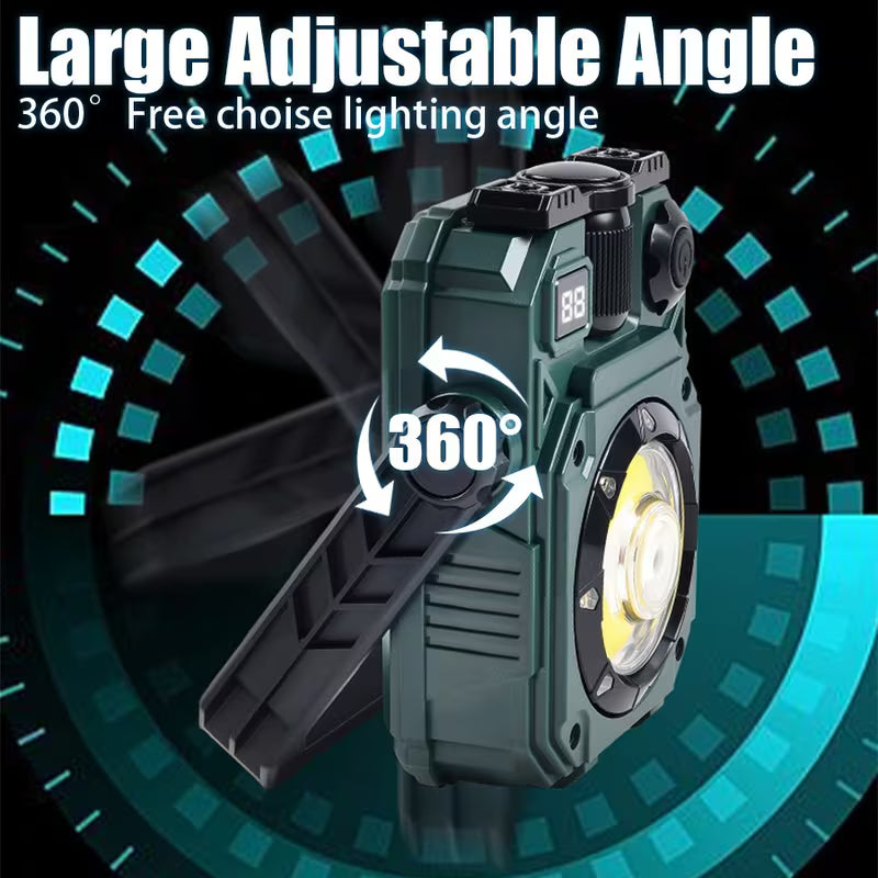 Portable Solar LED Camping Light & Magnetic Flashlight